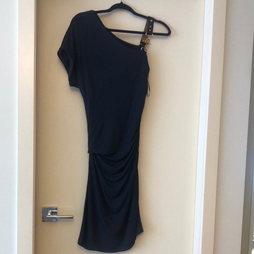 Elegant Gucci Navy One-Shoulder Dress